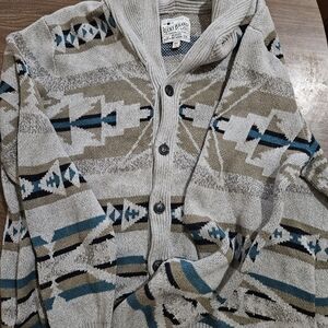Lucky Brand Shawl Aztec Cardigan Sweater
